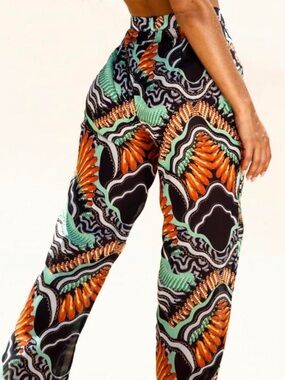 Pretty little thing tribal print beach pants sheer size 4 NWT